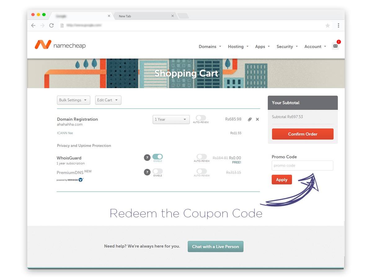 Learn how to apply NameCheap Discounts and Coupons