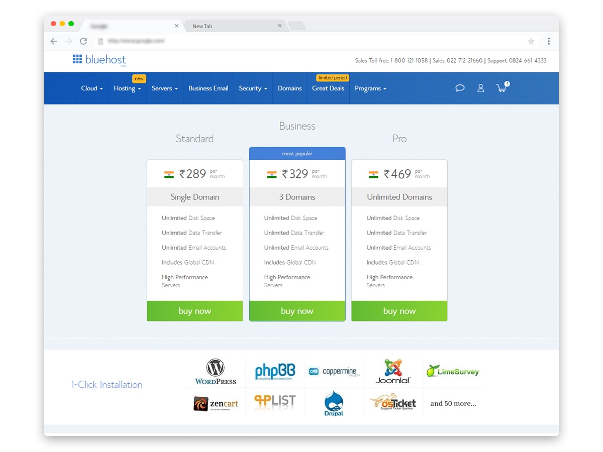 Bluehost India Discount Coupons on Shared, WordPress, VPS, Dedicated plans