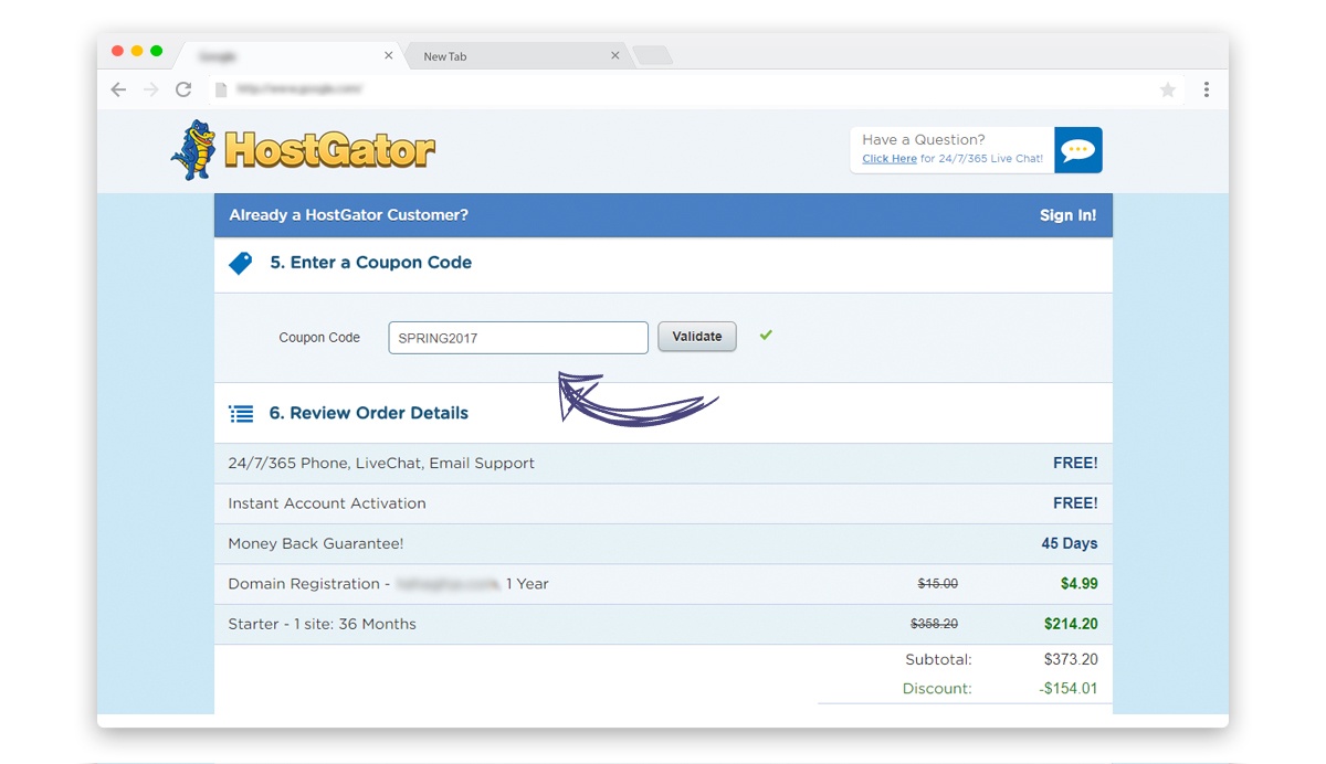 Hostgator hosting how to apply discount coupons